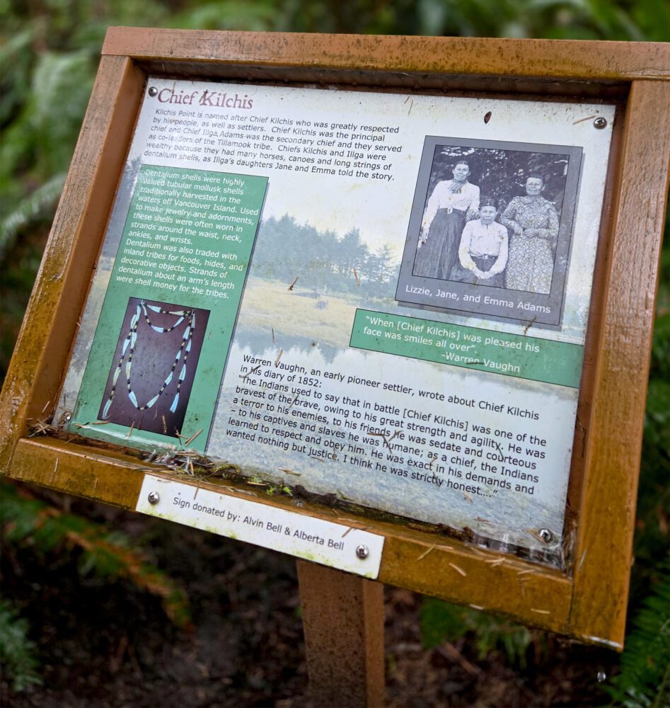 Chief Kilchis Sign Kilchis Point Reserve